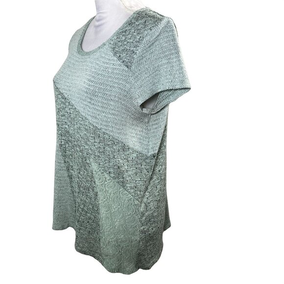 New Directions Green Short Sleeve Knit Sweater Top L – Fall Casual - Picture 6 of 11